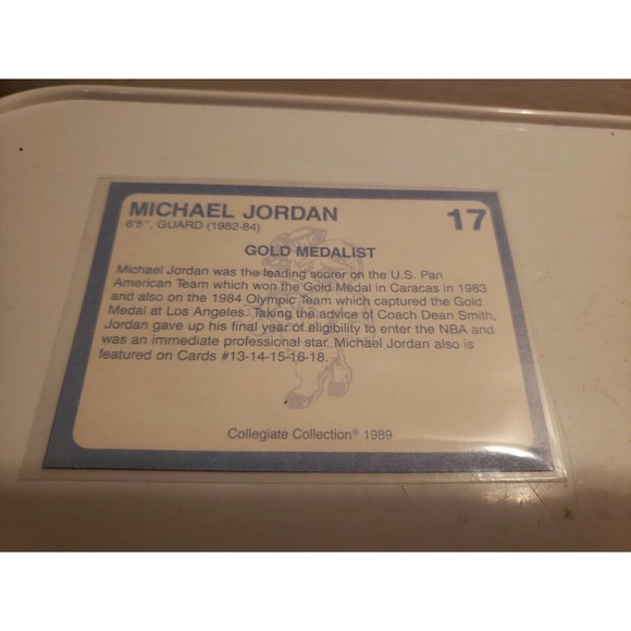 1989 Collegiate Collection #17 Michael Jordan - Carolina's Finest 1st Edition - Picture 2 of 2